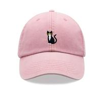 Black & White Tuxedo Cat Baseball Cap Vintage Washed Unisex Dad Hat Adjustable Pink