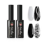 Black & White, VidaRosa Professional Gel Nail Polish Special Liner Brush for Manicure Striping/Strokes/Painting Details, Nails Gel Liner Polish for UV LED Nail Art Drawing Salon Use