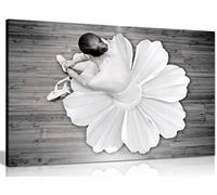 Black & White Wall Art Ballerina Dancer Canvas Wall Art Picture Print (30x20in)