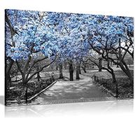 Black & White Wall Art Blue Blossoms Canvas Wall Art Picture Print Home Decor 76x51 cm (30x20in)