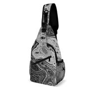 Black & White Water Ripples Classic Chest Bag Sling Bags Hiking