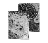 Black & White Water Ripples Cute Tablet Case Compatible with iPad