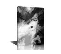Black White Woman Wall Art Beautiful Woman Portrait Poster Abstract Beautiful Girl Print Fashion Illustration Picture Decor For Home Living Room Bedroom Bathroom Office (Woman-12, 16"Wx24"H)