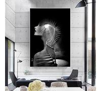 Black White Women Abstract Canvas Painting Minimalist Posters Prints Modern Spiral Staircase Wall Art Home Decor Picture 80x120cm Frameless