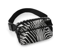 Black & White Zebra Fanny Pack for Women Men Waist Bag Belt Bag Adjustable Casual Bag for Travel Sports Hiking, white, 7.9x5.1inches