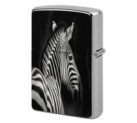 Black White Zebra Metal Lighter Case, Funny Lighter Cover Double-Side Print Vintage Cool Lighters Sleeve Lighters Accessories for Zippo Men Dad Husband Collect
