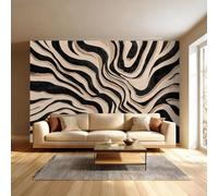 Black White Zebra Print Peel and Stick Wall Mural Animal Theme Canvas Removable Wallpaper,Self-Adhesive Premium Fabric Textured Wall Stickers Decor for Lounge Bedroom 100x70 inches / 250x175 cm