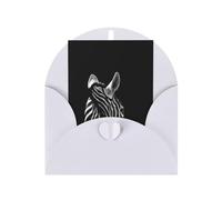 Black & White Zebra Printing Vertical Blank Paper Holiday Greeting Thankful For You (Thinking Of You Card Birthday Card)