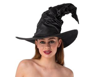 Black Wicked Elphaba Crooked Witch Wizard Hat Ladies Halloween Fancy Dress
