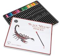 Black Widow Colouring Pencils 24 Coloured Pencil Set Best For Sketching