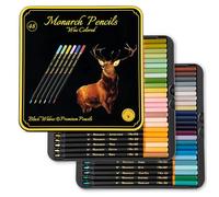 Black Widow Colouring Pencils, 48 pc Coloured Pencil Set. Best For Sketching And Artist Colours, Wax Colouring Pencils for Adults (Monarch Pencil Set)