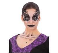 Black Widow Make Up Face Gems Jewels Special Fx Halloween Fancy Dress Kit