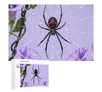 Black Widow on Purple Vine Jigsaw Puzzle 1000 PCS Challenging Fun Puzzles Wooden Jigsaw Puzzles for Adults Families