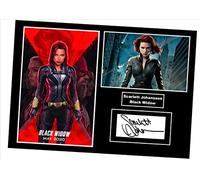 Black Widow Scarlett Johansson Autographed Photo Print, 30cm x 20cm (A4 Print Only), Contemporary Spider Theme, Movie Wall Art, Living Room Decor
