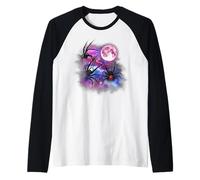Black Widow Spider Howling at The Moon Wildlife Colorful Raglan Baseball Tee