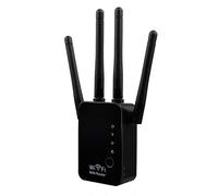 Black WiFi Range Extender Repeater 300Mbps Wireless Signal Repeater Booster Supports WiFi Protection Setting with UK Plug