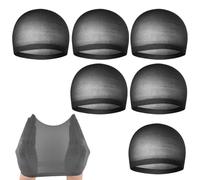 Black Wig Cap - 6pcs Soft Comfortable Stretchy Nylon Wig Cap, Non Slip Stretch Hair Net | Breathable Caap Mesh Hat For Makeup Artists Performers Dancers Christmas Party Dressing Room Travel