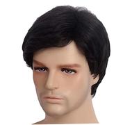 Black Wig Men|Mens Wig Straight Breathable Black Men Adjustable Mens Wigs Realistic Natural Short Hair Replacement Male for Cosplay Costume