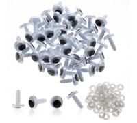 Black Wiggle Googly Eyes for Crafts, 50 Pcs 10 mm Plastic Safety Googly Eye Round Crochet Craft Eye with Washers Stuffed Animal Eyes for Animals Plushies Toys Crafts Amigurumis Bears Dolls Making