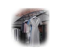 Black Window Door Awning Canopy - Polycarbonate Cover with Aluminum Brackets for Front Door Patio & Deck Protection from Rain - 60x100cm (24x40in)