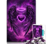 Black Wings Purple 1000 Piece Jigsaw Puzzles for Adults & Teens,Decompressing Intellectual Educational Toy Birthday Present,Gifts,Wall Art (50x75cm)