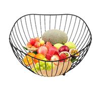 Black Wire Fruit Basket - 26.5 x 26.5 x 13.5 cm Multifunctional Kitchen Storage Organizer | Perfect for Vegetables, Snacks, Countertop, Party, Home Decor, Utility