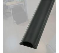 Black Wire Guard Surface Raceway Channel, Guard/pvc Half Round Cord Cover, Molding Roller Strip Cover For Laboratory Cable Management(1 PC,L x Outer Width 150cm 30mm)