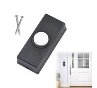 Black Wired Doorbell Button with 2pcs Screws Universal Doorbell Wired Button Replacement for Home Garage Warehouse Wall Mounted Plastic Door Bell Push