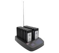 Black Wireless Restaurant Pager System 1 Transmitter with 16 Receivers, Pager Calling System for Efficient Table Management in Dining Venues
