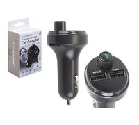 Black Wireless Twin Car Adaptor USB F/M Radio - (1 Pc.) - Dual Charging Ports, Hi-fi Sound Quality & Compact Design - Perfect for Road Trips And Commuters