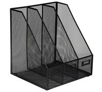 Black Wiremesh Triple Magazine Rack Folder Storage