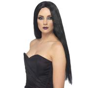 Black Witch Wig Adult Womens Halloween Fancy Dress Witches Accessory New