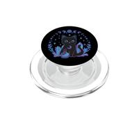 Black Witchy Cat Crystals Gothic Women Kawaii Pastel Goth PopSockets PopGrip for MagSafe
