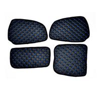 Black with Blue Stitches Eco Leather Door Panels & Dashboard Mats Compatible with SCANIA R/P/G 4 piece RHD