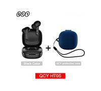 (Black with Case03) QCY HT05 ANC Wireless Earphone 40dB Noise Cancelling Bluetooth 5.2 Headphone