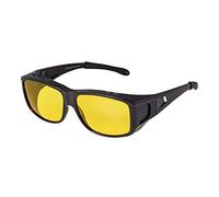 Black with No Side Blinders Night Driving Glasses Men's and Women's Polarised Sunglasses Anti Glare Amber Lens UV400 Polarized Sunglasses Yellow Tinted Glasses Anti Glare Dazzle Cycling Golf Sailing