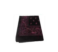 Black With Pink Paisley Pattern Bandana