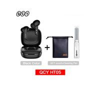 (Black with Pouch Pen) QCY HT05 ANC Wireless Earphone 40dB Noise Cancelling Bluetooth 5.2 Headphone