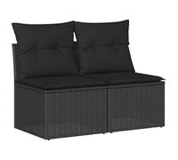 (black, with storage) vidaXL Garden Sofa Set 2 Piece with Cushions Couch Brown Poly Rattan Acacia