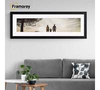 (Black With White Mount, 100x35CM Pic (110x45CM Frame)) Panoramic Size Ash Black Picture Frame Photo Frames With Multicolored Mounts Wall Hanging Frame