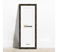 (Black With White Mount, 100x45CM Pic (110x55CM Frame)) Panoramic Style Black Picture Frame / Vintage Distressed Photo Frames With Multicolored Mount / Poster Frames / Wall Art Frame