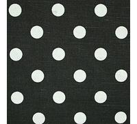 Black with White Spot 100% Cotton Canvas Large Spot Polka Dot Fabric Upholstery Craft Bag Material 56" 6073 (1 Metre)