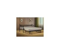 (Black, Without Trundle) Silvana Metal Day Bed with or without Trundle with Kerri Mattress