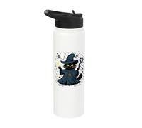 Black Wizard Cat Stainless Steel Insulated Water Bottle