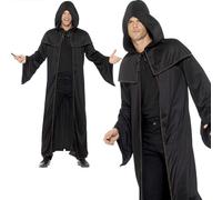 Wizard Cloak Unisex Fancy Dress Costume - wizard cloak adult mens fancy dress book week black costume smiffys womens outfit long ladies potter 45605