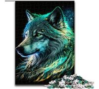 Black Wolf Adult Jigsaws 1000 Pieces Difficult, Suitable for Ages 14 And Up Wall Decoration Christmas Birthday Gift (50x75cm)