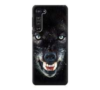 Black Wolf Blue Eyes Face Case Cover For Motorola Edge