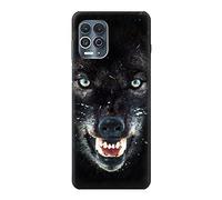 Black Wolf Blue Eyes Face Case Cover For Motorola Edge S