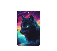 Black Wolf Colorful Forest Car Air Fresheners 4 Pcs Hanging Scented Cards Fragrance Scented Cards For Car Aromatherapy Tablets