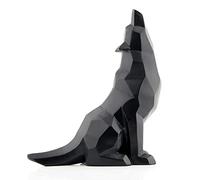 Black Wolf Howling Wolf Figurine Statue for Home Decor